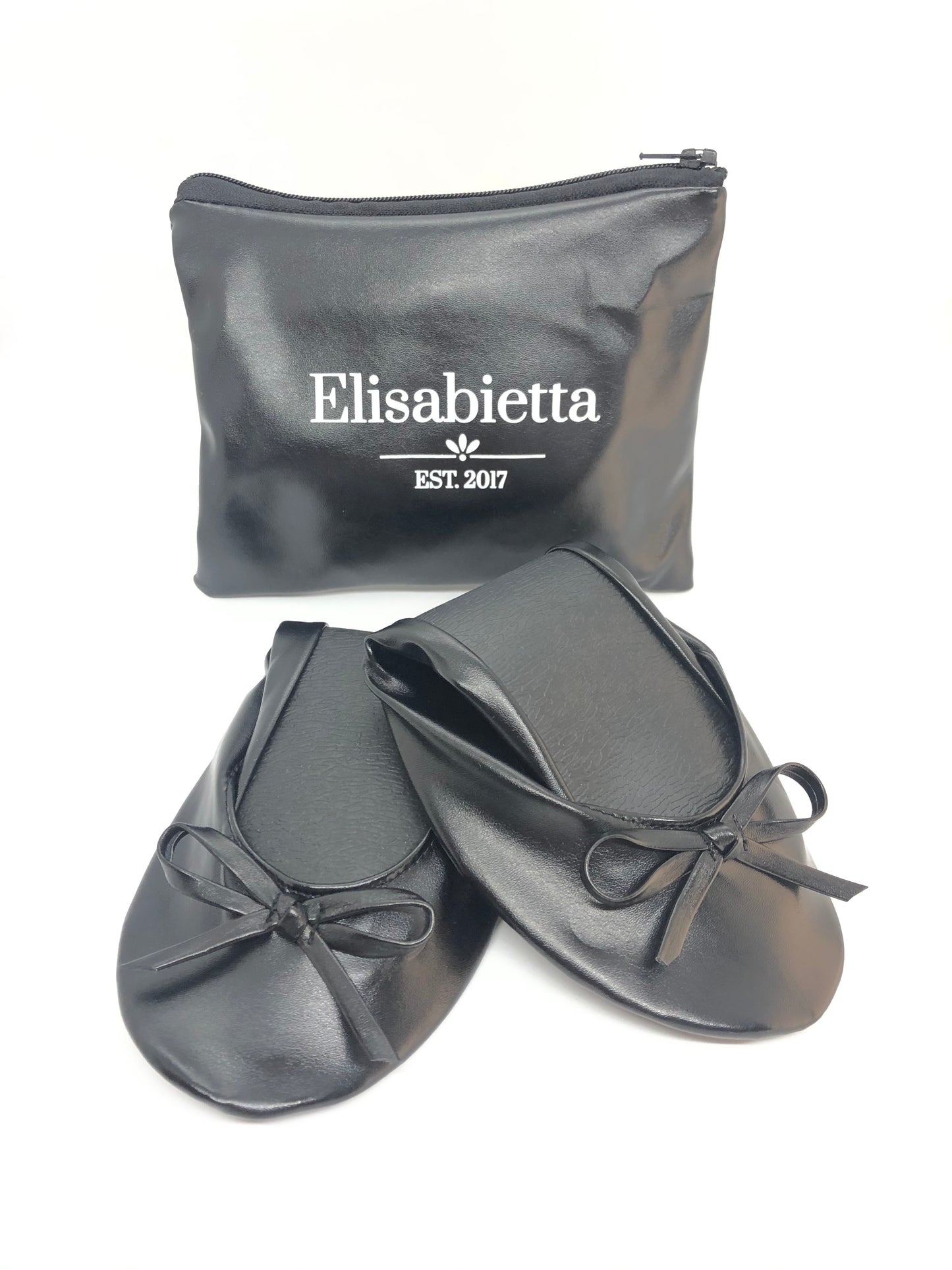 Foldable flats with pouch - black